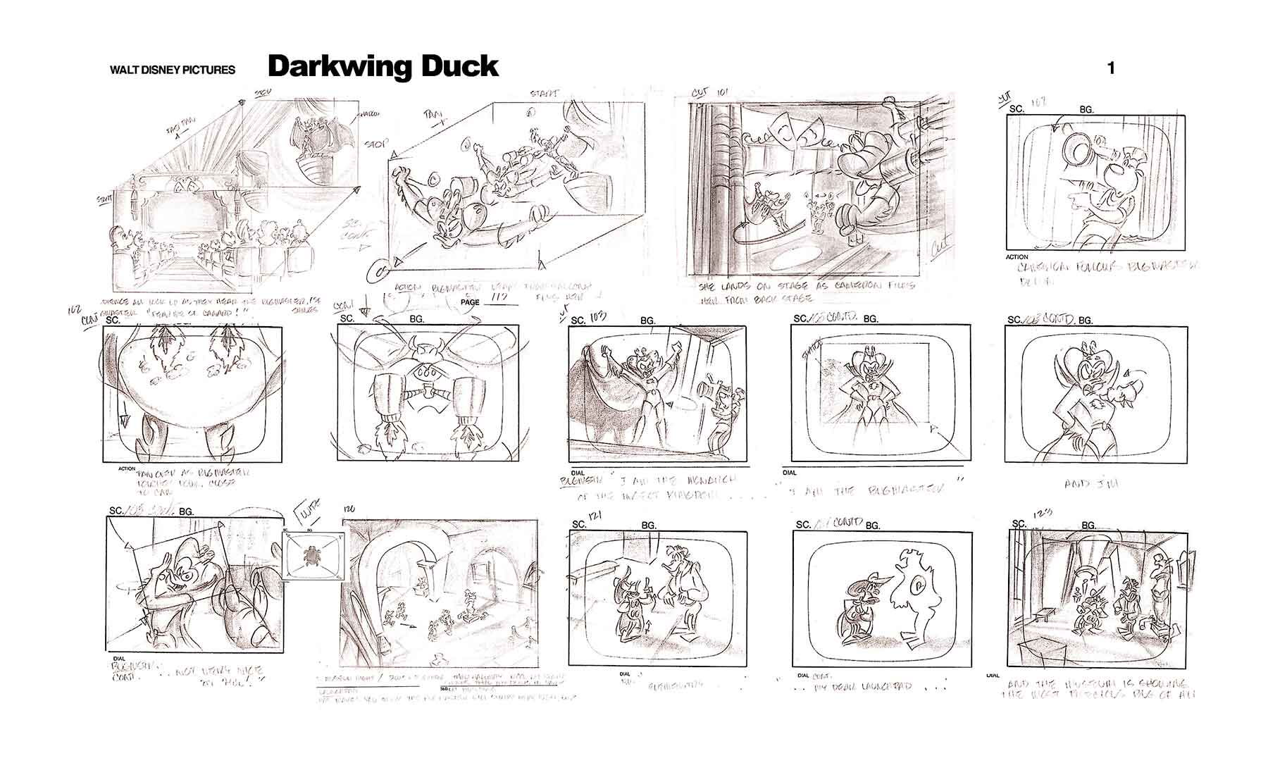 Bert Ring's Storyboards for Walt Disney's Darkwing Duck